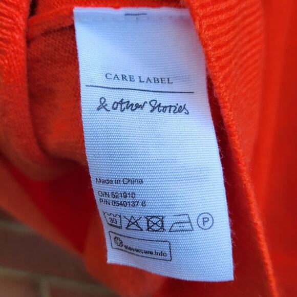 & OTHER STORIES Cashmere Sweater in Fire Orange size Large - Picture 5 of 6